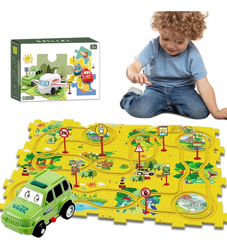 Set De Pista De Autos Puzzle Racer Niños, Set De Pista...