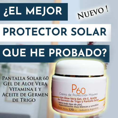 Protector Bloqueador Solar Fac 60 Pieles Blancas Y Sensibles