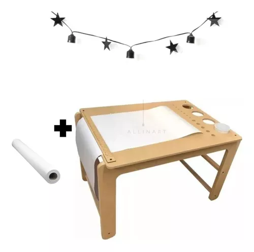 Mesa De Dibujo Infantil Montessori Atril + Rollo Papel