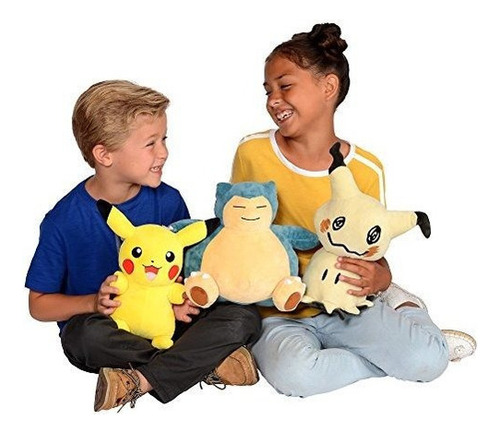 Peluche Pokemon, Pikachu Grande De Felpa De 30 Cm Color Amarillo