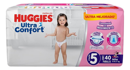Huggies Ultraconfort Pañal Desechable Para Bebé, Etapa 5 Niñ Género Sin género Talla Autoajustable