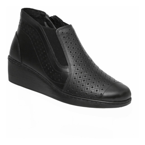 Botin Romulo 6345 Negro Para Dama En Cuero Super Suave