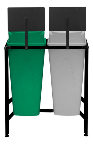 Centro De Separación De Basura Cap. 80 L Orgánico Inorgánico Color Verde/Gris