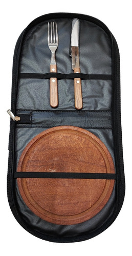 Estuche Funda Porta Cubiertos Con Cuchillo Tenedor Plato 1 P