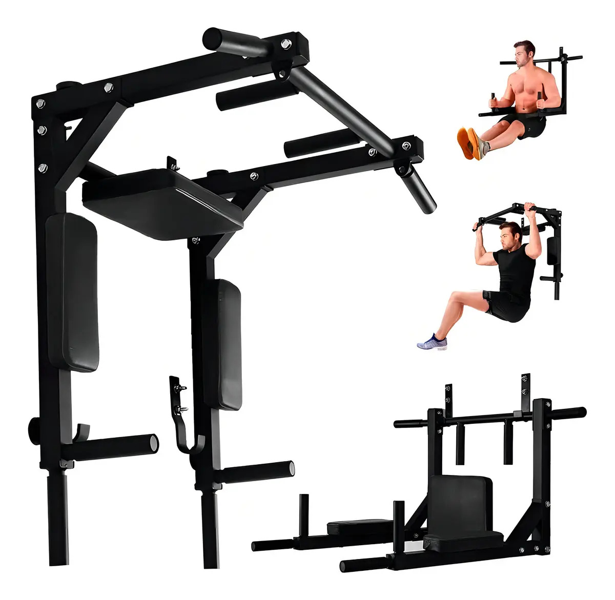 Barra de Ejercicios Raganet Gym para Dominadas en Pared de Hierro
