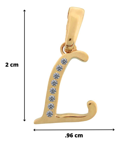 Dije Inicial Letra L Oro 14k Tamaño 2cm
