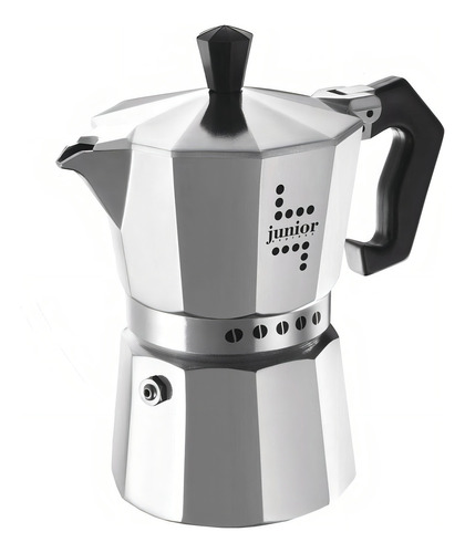 Cafetera italiana Moka Junior de Bialetti para 9 tazas, color plateado