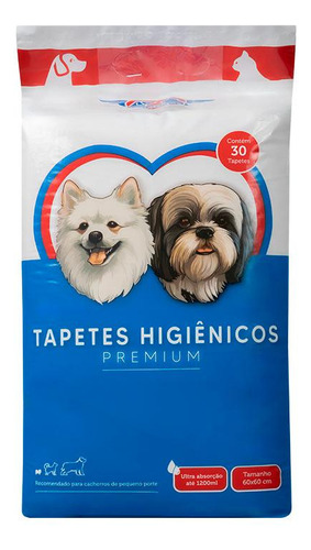 Tapete higienico Lopetudos ultra absorção para cães 60x60cm 30 unidades