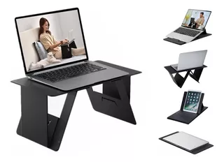 Soporte Para Laptop Plegable Mesa Laptop Cuero Impermeable Color Negro