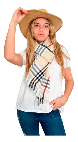 Imagen 4 de 8 de Pashmina Crema Y Negra