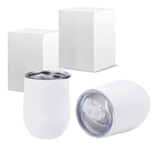  Pack 2 Vasos Materos Termicos Blancos Sublimacion Con Caja