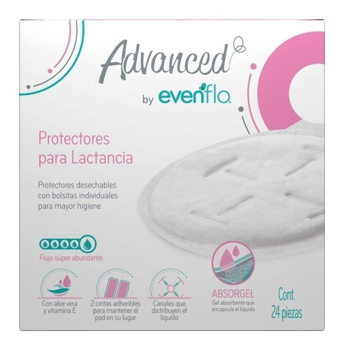 Imagen 2 de 3 de Protectores Para Lactancia Evenflo Absorgel 24 Pzas