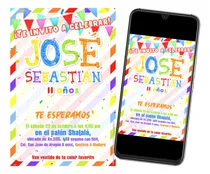 Comprar Invitación Digital De Colores Cualquier Personaje