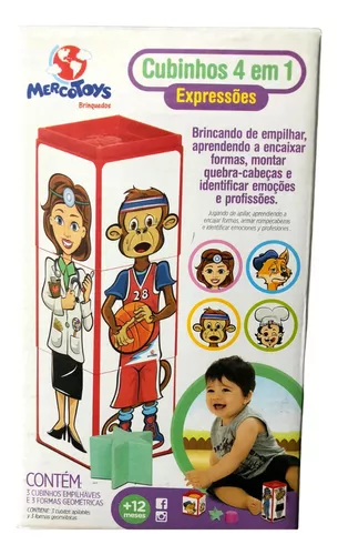 Cubo Didático Jogo De Encaixe As Peças Crianças Bebe 1 Anos Infantil  Educativo Brinquedo