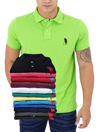 Kit 4 Camisa Polo 12 Cores Masculina Grandes Marcas Revenda