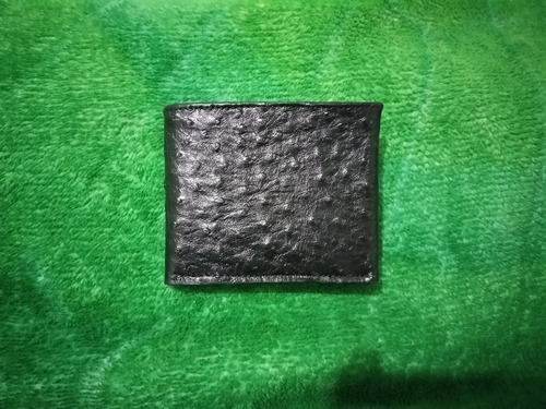 Cartera De Piel De Avestruz Original Negro Negra