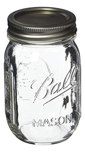 Ball Pint Mason Tarro, Boca Regular, 16 Oz (3 Unidades)