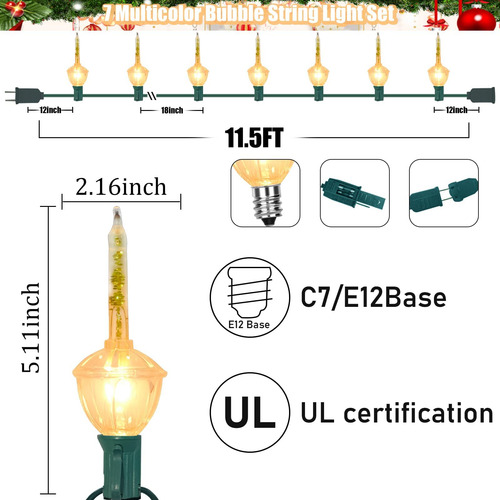 Luces De Burbujas De Navidad Romasaty, Luces De Cuerda De De