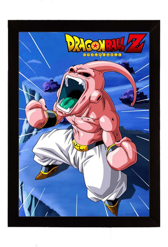 Poster Majin Boo, Geek, Quadro Com Moldura 33x24cm