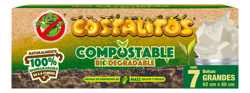 Bolsas para Basura Costalitos Compostables Grandes 7 Bolsas