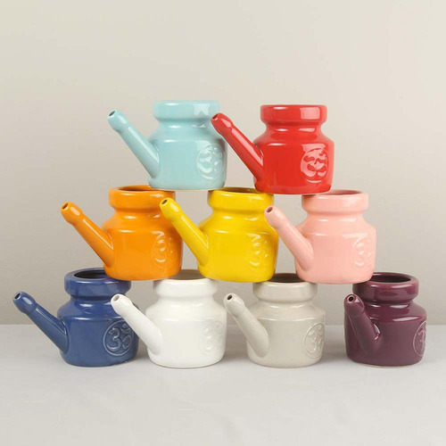 3 Neti Pot De Cerámica Sinus Rinse Pot Bote De Verde Verde