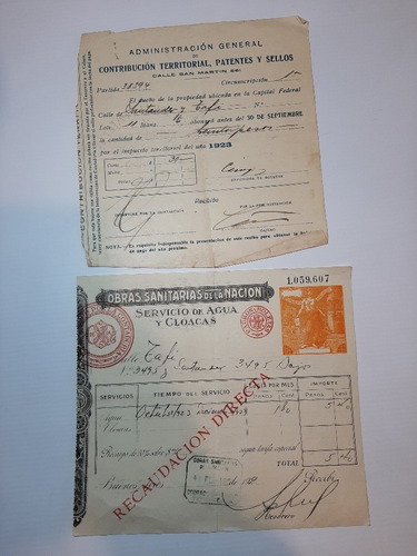 Sellos Estampillas Recibos Cheque 1910/1920 Lote X 14 Ro 930 (Usado)