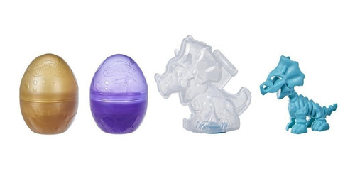 Imagen 2 de 4 de Play-doh X2 Huevos Dinosaurio Slime Hidro Glitz Dino Crew Ed