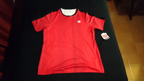 Playera Wilson Deportiva Manga Corta Color Rojo Gym Acuática (Usado)