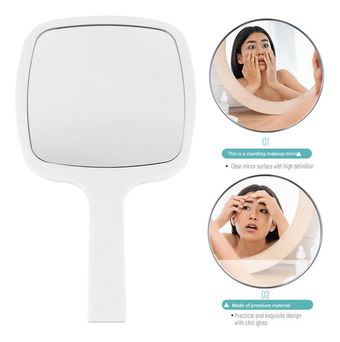 Espejo De Maquillaje Portátil Con Mango Para Niñas Y Mujeres
