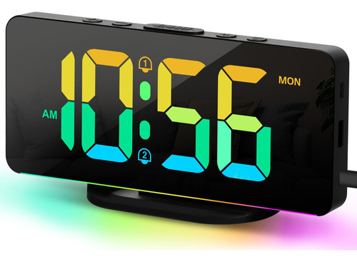 Yryg Yryg Reloj Despertador Para Dormitorio Con Luz Nocturn.