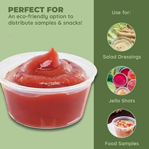 Vasos Compostables Para Condimentos Con Tapa Jacent, Vasos P
