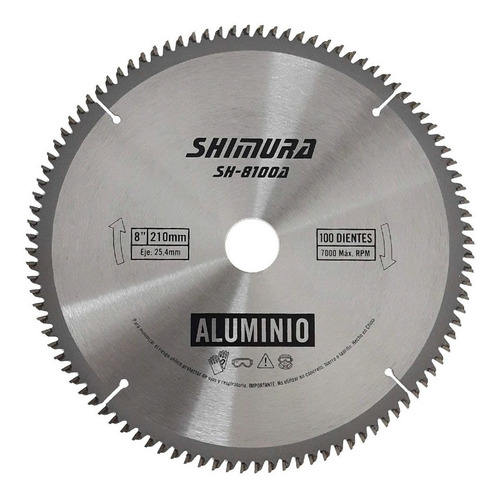 Disco Sierra Ingletadora Aluminio 210mm 100diente Shimura Fs