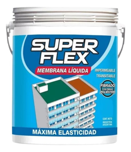 Membrana Liquida Para Techos Superflex Fibrado 20kg+ Rodillo Acabado Mate Color Teja