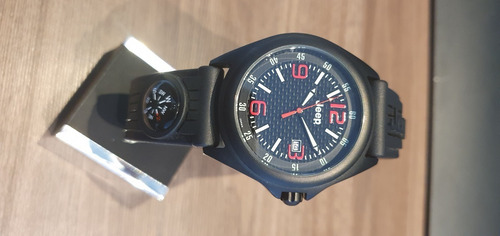 Relógio Jeep Quartz Preto Pulseira De Silicone Preto