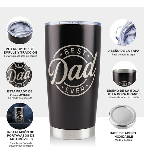 Taza De Café Para Hombres Regalos Para Papá Acero Inoxidable