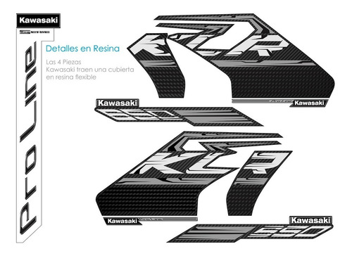 Imagen 7 de 9 de Calcomanias Kawasaki Klr 650 Carbono Resina Designpro