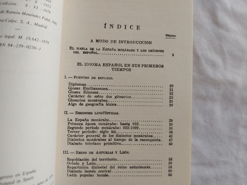 El Idioma Español En Sus Primeros Tiempos R. Menendez Pidal (Usado)