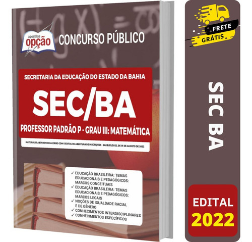 Apostila Concurso Sec Ba 2022 - Professor De Matemática