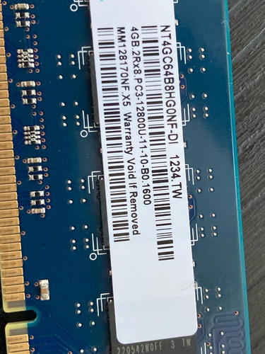 Memoria Nanya 4gb Pc3-12800 Ddr3-1600mhz Non-ecc