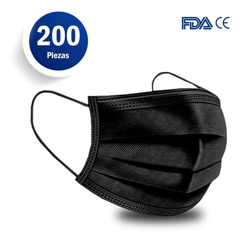 Imagen 7 de 8 de Cubrebocas Tricapa Termosellado Mascarilla Plisado 200 Pz