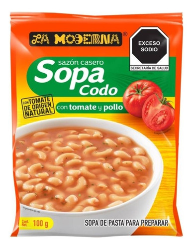 Sopa De Codito La Moderna Con Tomate Y Pollo 100 G