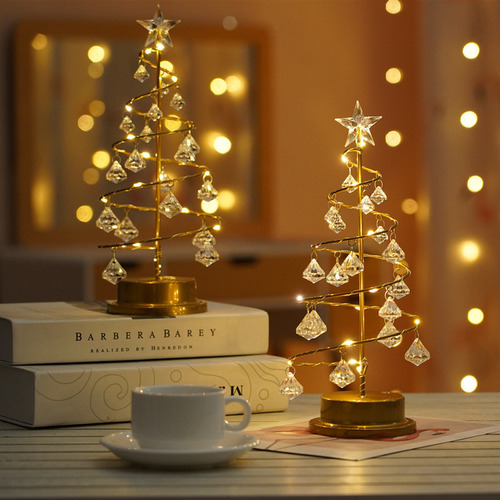 * Lámpara Led Navideña Con Forma De Árbol De Hierro Forjado