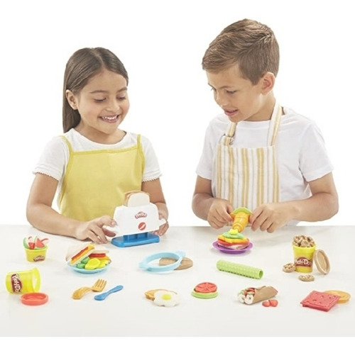 Imagen 6 de 8 de Juguete Play Doh Tostadora Kit, Plastilina Moldeable.