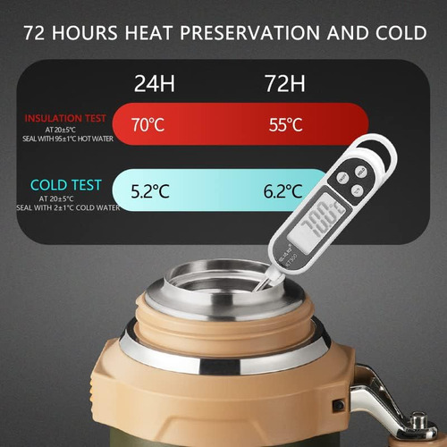 Termo De Café 2qt Stainless Steel, Aislamiento 24h, Camping