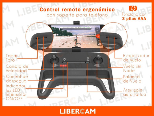 Drone Cuadricoptero Cámara Hd Transmite Vivo Pantalla Lcd