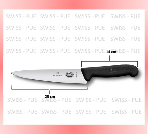 Imagen 4 de 5 de Cuchillo Para Chef 25 Cm, Mango Negro, Victorinox (5.2003.25
