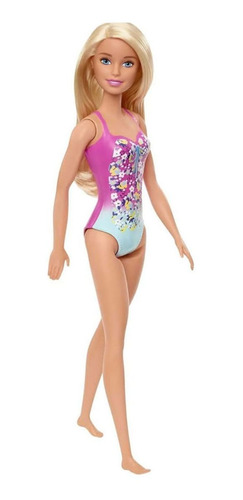 Barbie Rubia En Traje De Baño Floral