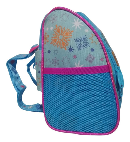 Mochila De Carrinho Lancheira Estojo Chenson Frozen Cor Azul Desenho Do Tecido Lisa
