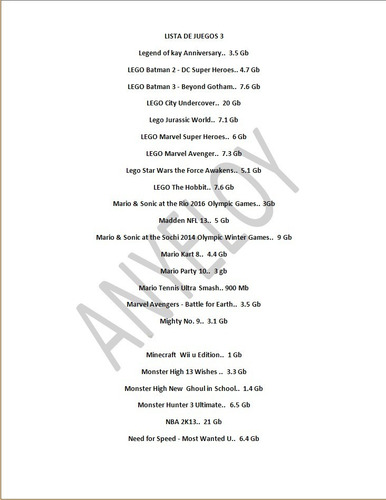 Juegos Digital Wiiu + Pack De 130! Leer Descripcion