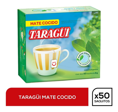 Mate Cocido Taragüi Filtro Diamantado 50 Saq